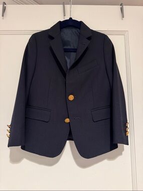 Navy Vineyard Vines Boathouse Performance Blazer with Gold Buttons